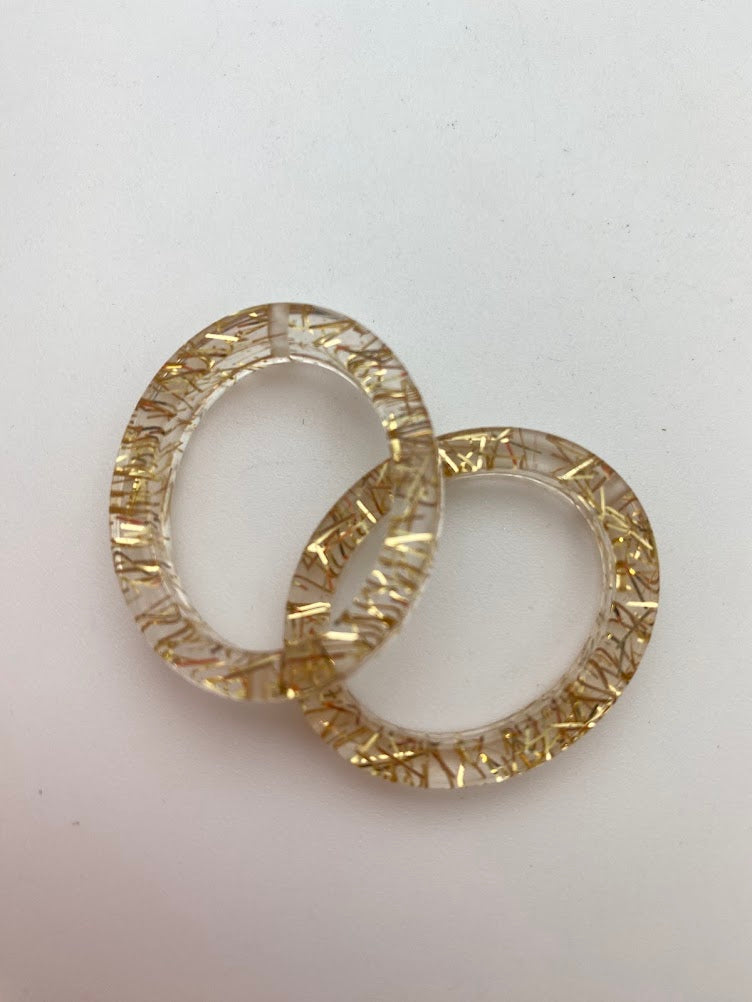 Ring Bead 34x29mm Glitter Gold