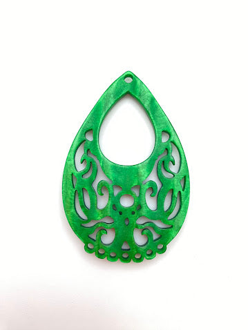 Filigree Tear Drop 2.75” Emerald