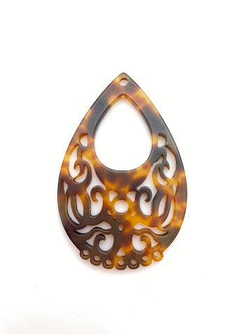 Filigree Tear Drop 2.75” Tortoise
