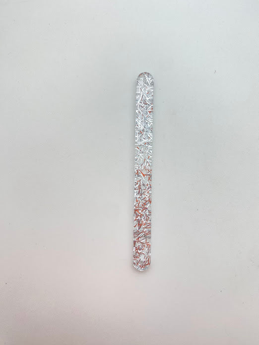 Link with 2 holes 3.5” Glitter Silver