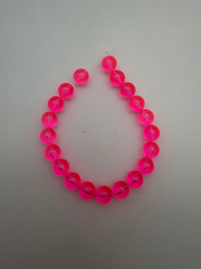 Round 8mm Neon Hot Pink