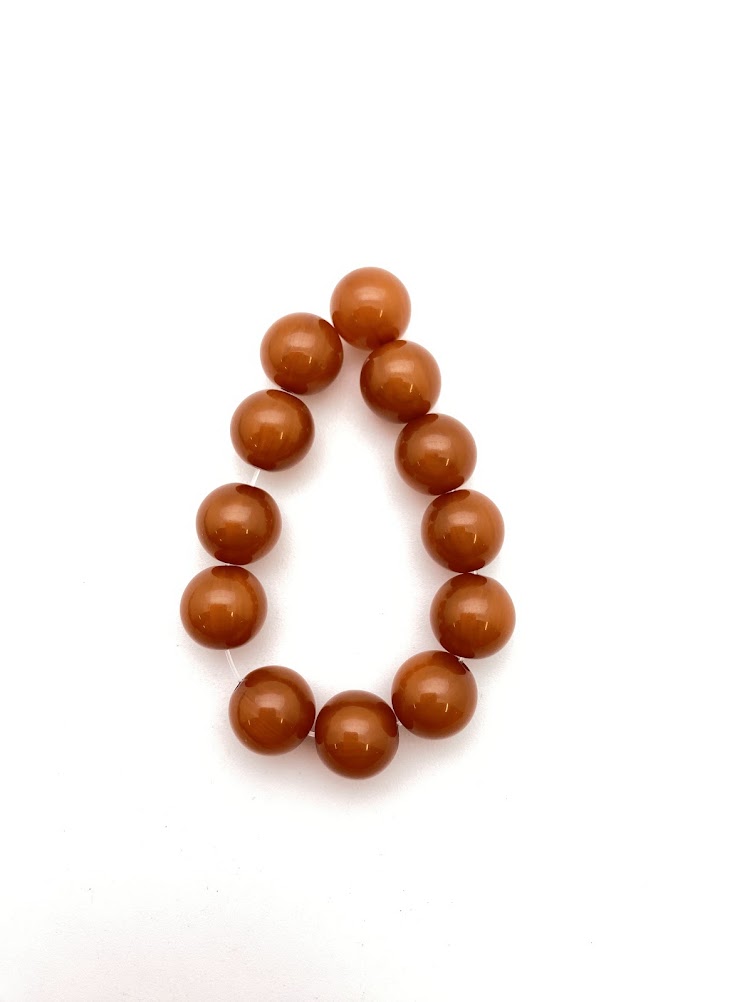 Round 10mm Marble Pumpkin - IT-RD-0350-A