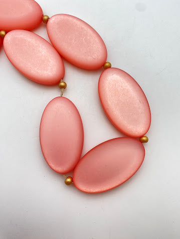 Flat Oval 52x30mm Moon Glow Matte Rose
