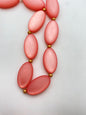 Flat Oval Moon Glow Matte 35x20mm Rose Pink - IT-FY-0672-B