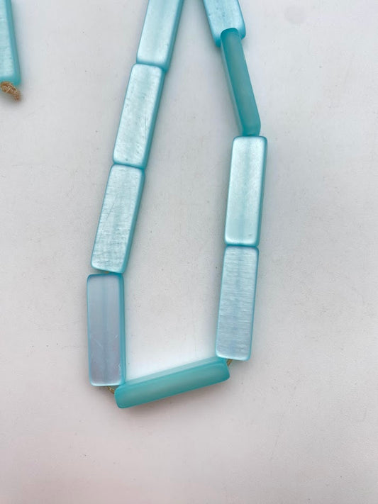 Rectangle Moon Glow Matte 29x10mm Aqua
