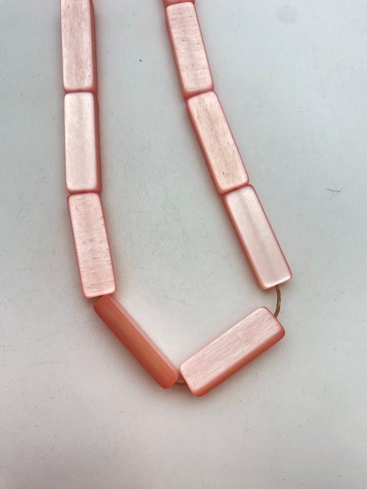 Rectangle Moon Glow Matte 29x10mm Rose Pink