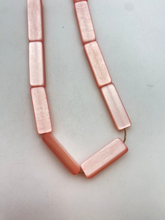 Rectangle Moon Glow Matte 29x10mm Rose Pink
