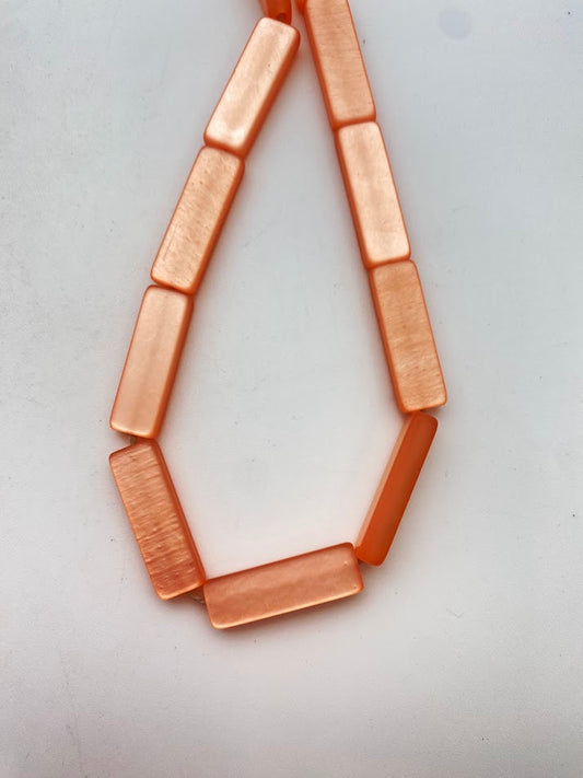 Rectangle Moon Glow Matte 29x10mm Peach