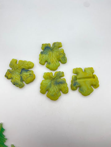 Fig Leaves 2 hole Pendant 57x54mm Olive Marble Matte