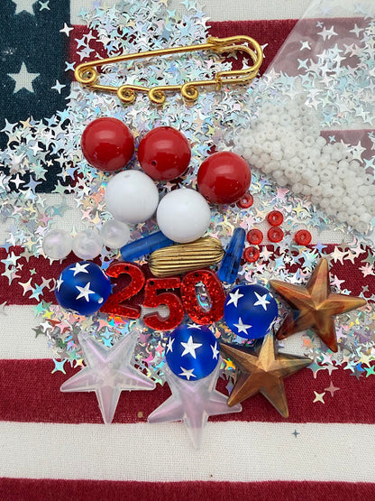 Red, White & Blue - Semiquincentennial Safety Pin Kit