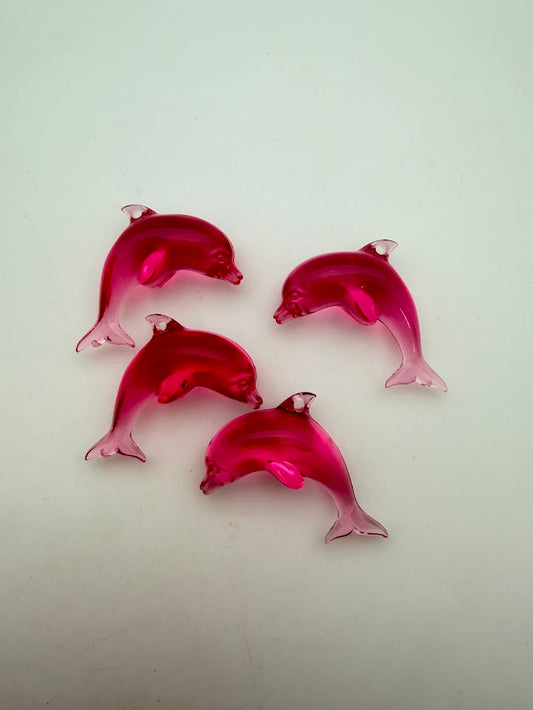 Dolphin Pendant 45mm Transparent Pink