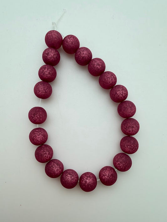 Round 8mm Matte Glitter Dewberry