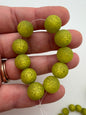 Round 12mm Matte Glitter Kiwi