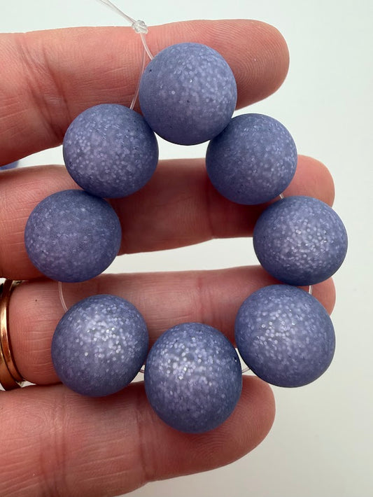 Round 16mm Matte Glitter Iris