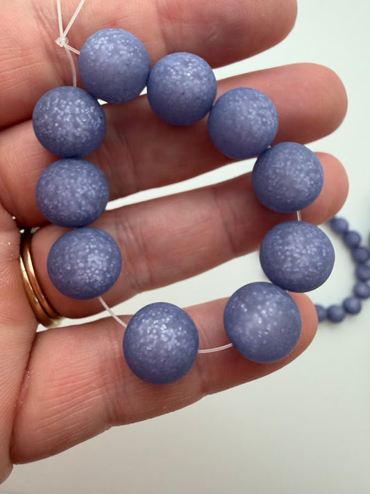 Round 12mm Matte Glitter Iris