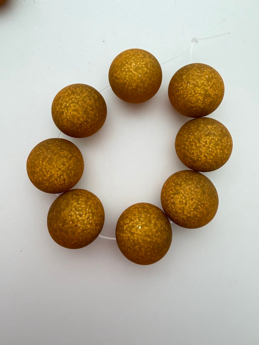 Round 16mm Matte Glitter Honey
