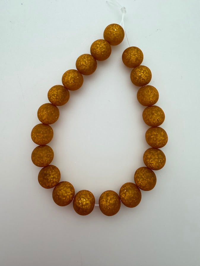 Round 8mm Matte Glitter Honey