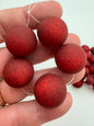 Round 20mm Matte Glitter Lipstick Red