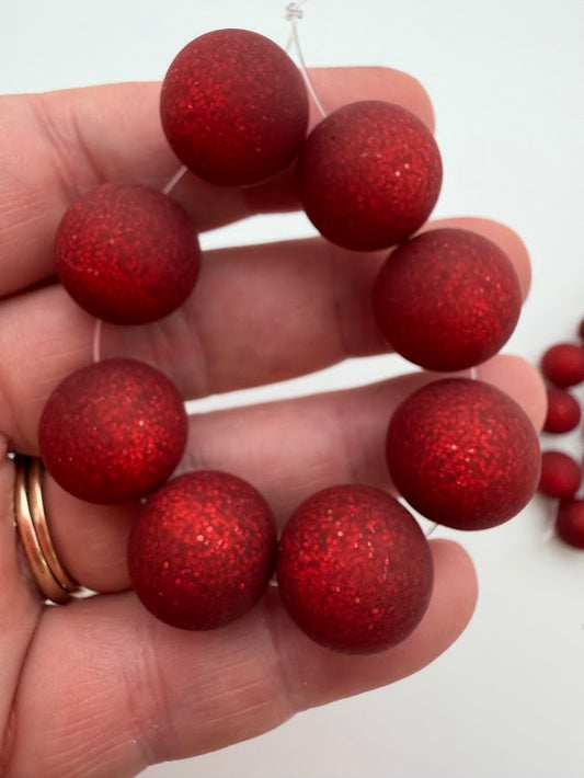 Round 16mm Matte Glitter Lipstick Red