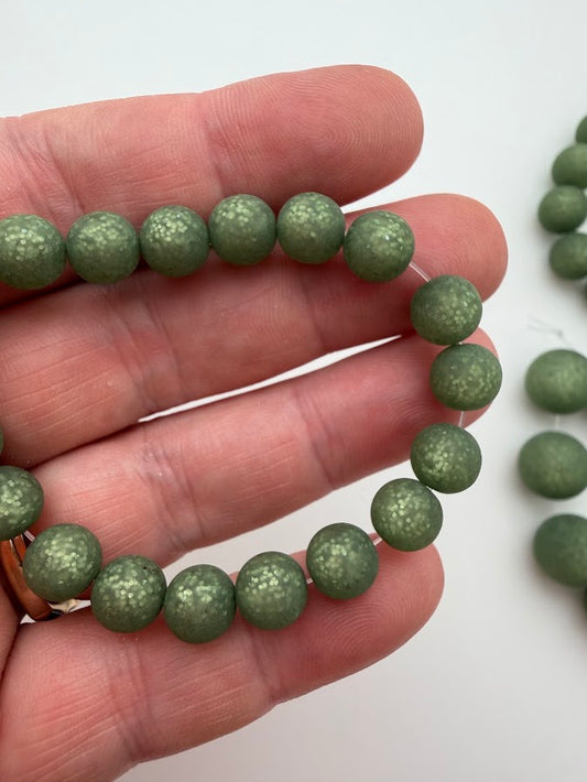 Round 8mm Matte Glitter Martini