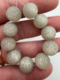 Round 12mm Matte Glitter Silver