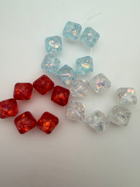 Bi-cone 14mm Confetti Aqua AB