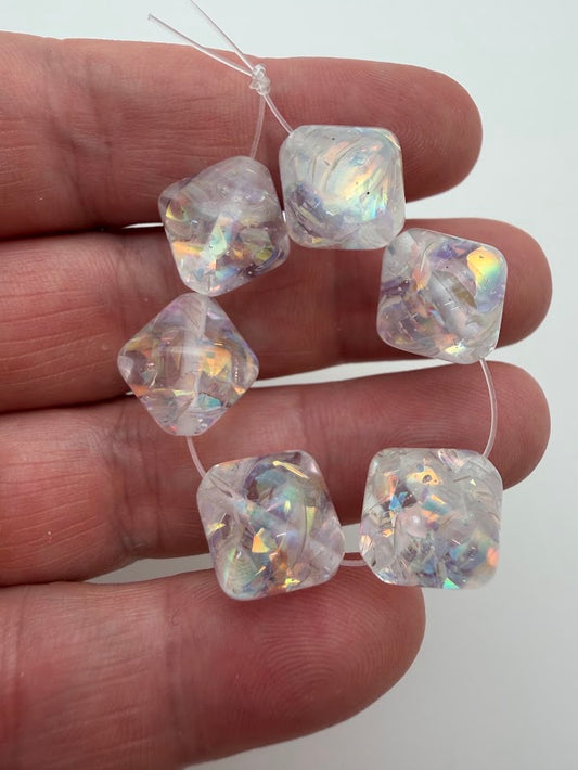 Bi-Cone 14mm Confetti Clear AB