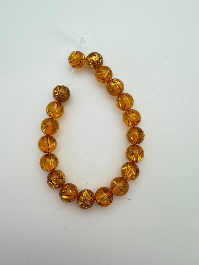 Round 8mm Tinsel Amber