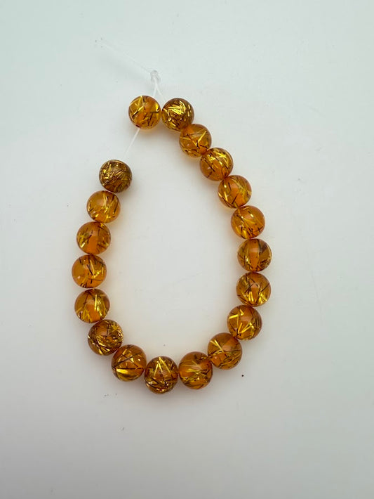 Round 8mm Tinsel Amber