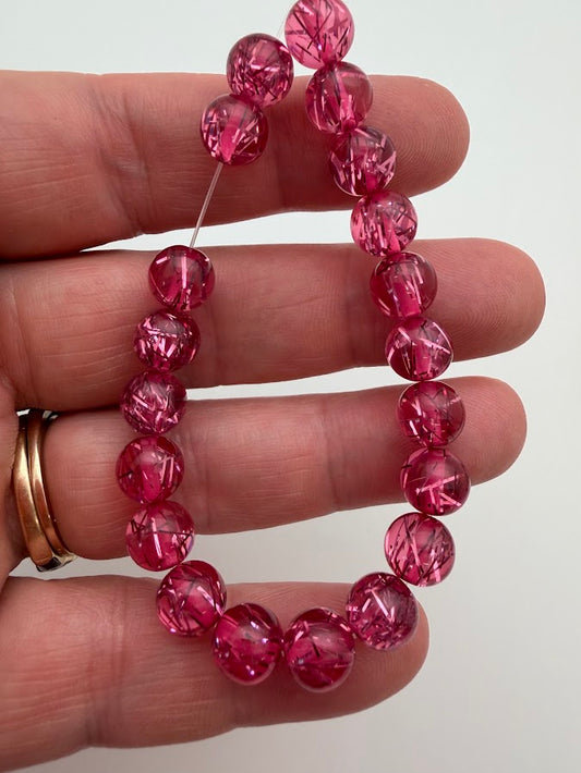 Round 8mm Tinsel Rose Pink
