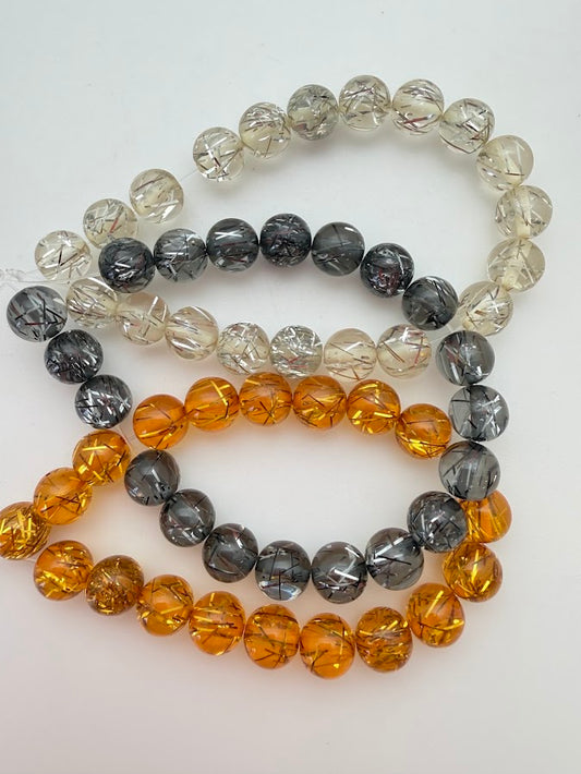 Round 8mm Tinsel Amber