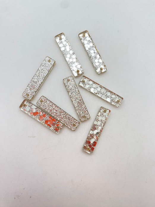 Link Glitter 35x8mm Silver