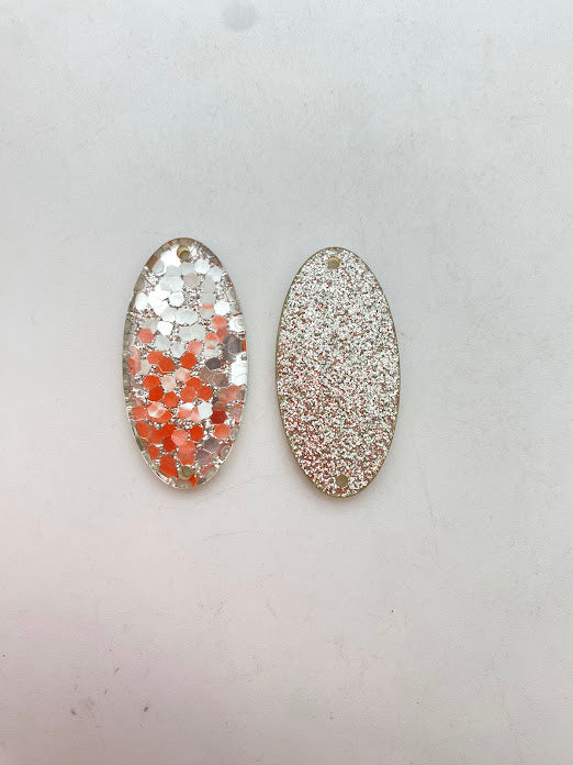 Link Glitter 40x20mm Silver