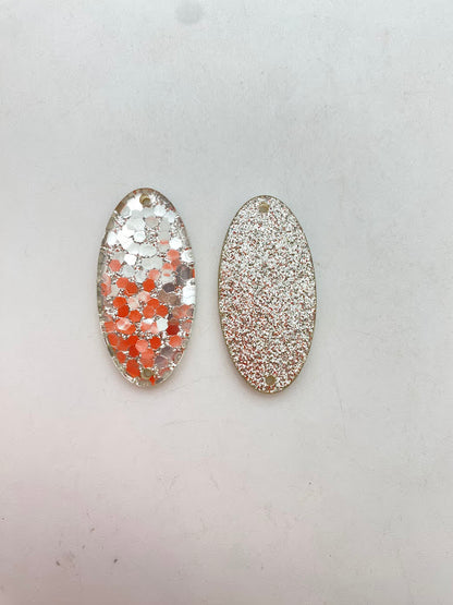 Link Glitter 40x20mm Silver