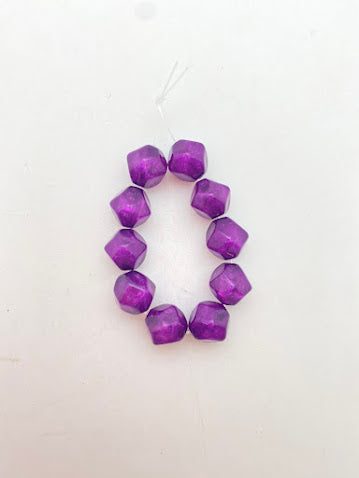 Faceted Satin Glow 10mm Violet