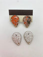 Stud with loop 25x17mm Glitter Silver