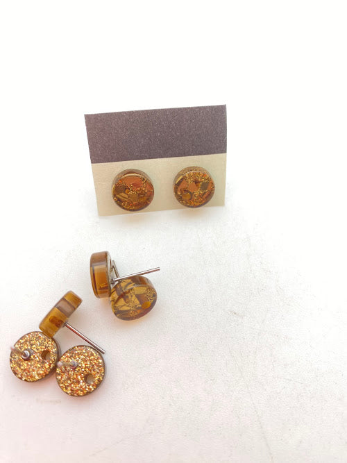 Stud with loop 10mm Glitter Bronze