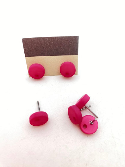 Stud with loop 10mm Satin Matte Azalea
