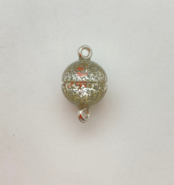 Magnetic Clasp 12mm Glitter Silver