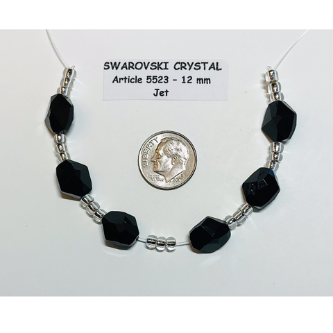 Swarovski Crystal Beads - Article 5523 - 12mm - Jet