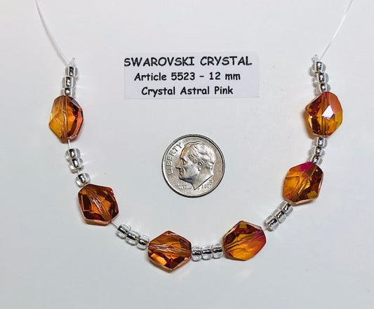 Swarovski Crystal Beads - Article 5523 - 12mm - Crystal Astral Pink