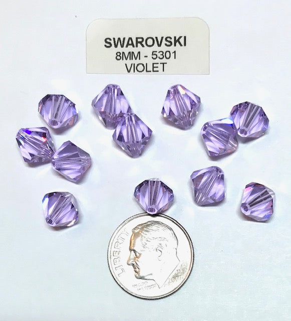 Swarovski Crystal Beads - Article 5301 - 8mm - Violet