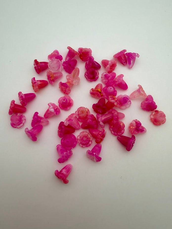 Flower Cap 11x10mm Golden Fuchsia