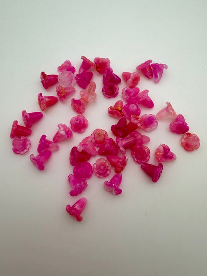 Flower Cap 11x10mm Golden Fuchsia