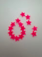 Faceted Star Bead 14mm Pink Neon