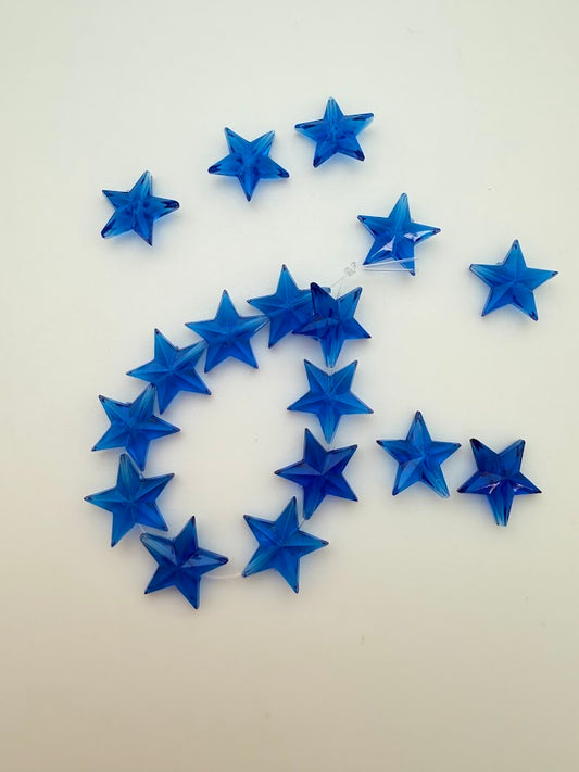 Faceted Star Bead 14mm Cobalt