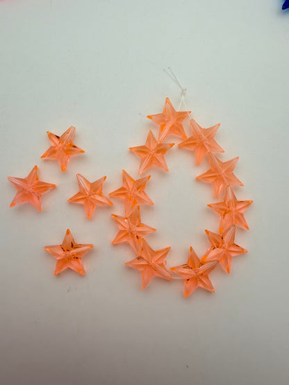 Faceted Star Bead 14mm Sherbet Neon