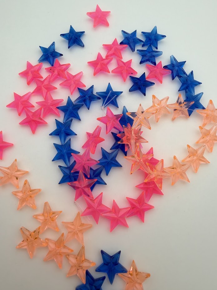 Faceted Star Bead 14mm Cobalt