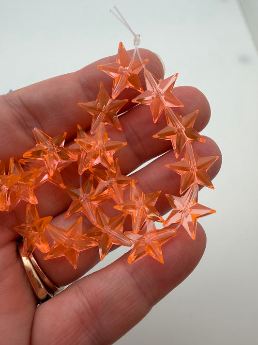 Faceted Star Bead 14mm Sherbet Neon