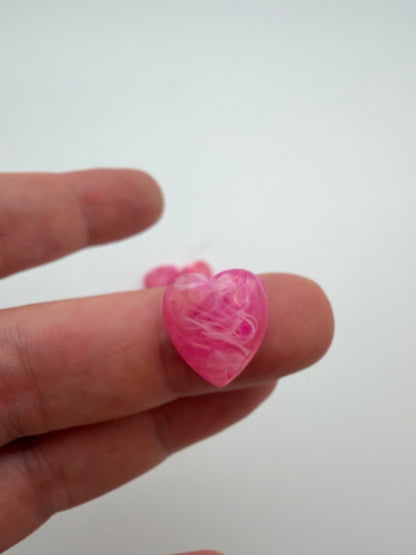 Faceted Heart Bead 15mm Golden Fuchsia